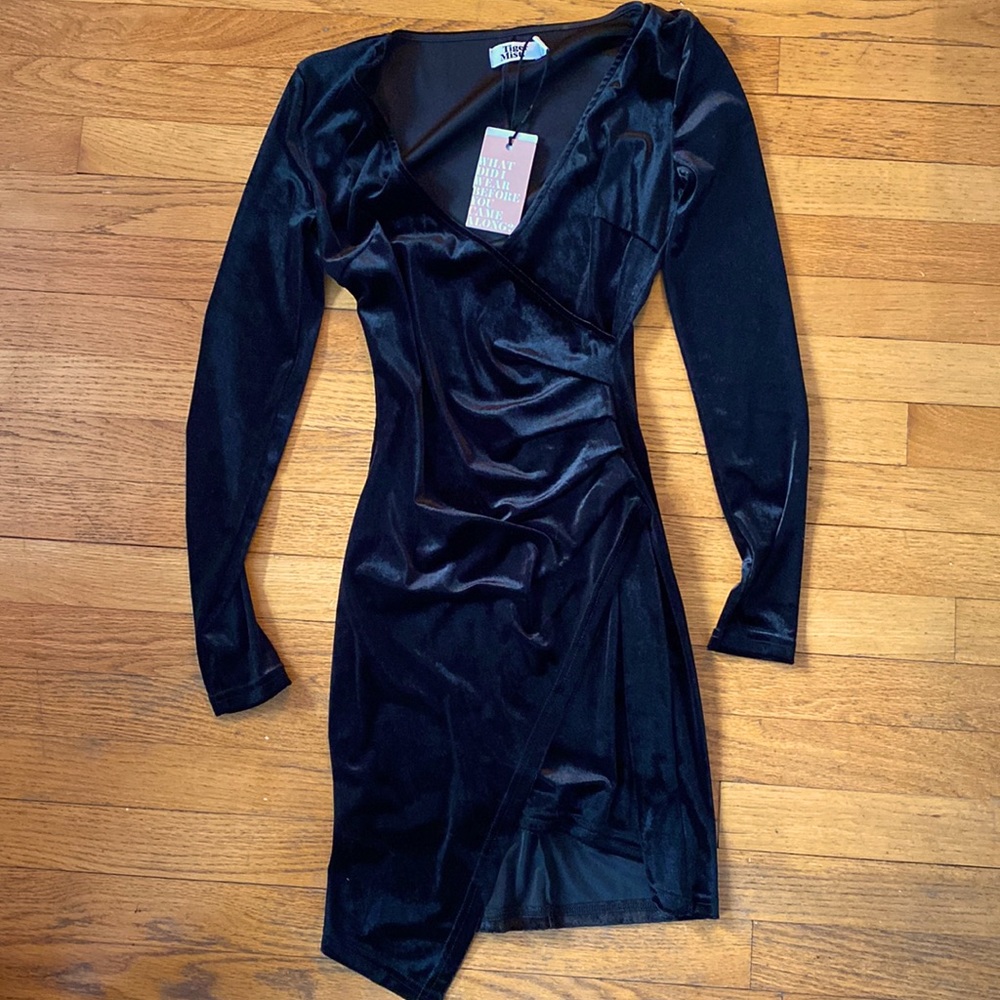 Black velvet dress